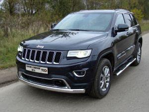 Защита передняя (овальная длинная) 75х42 мм код GRCHER13-04 для JEEP GRAND CHEROKEE 2013-